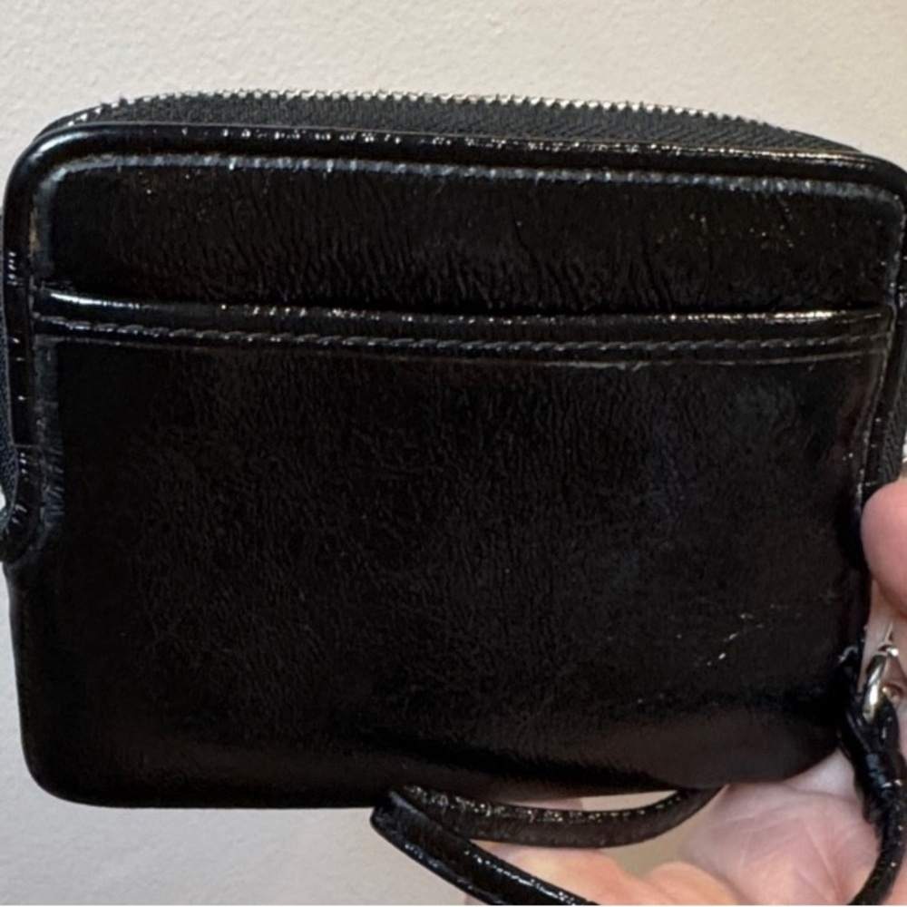 Coach Black Poppy Patent Leather Wristlet - Picture 2 of 10